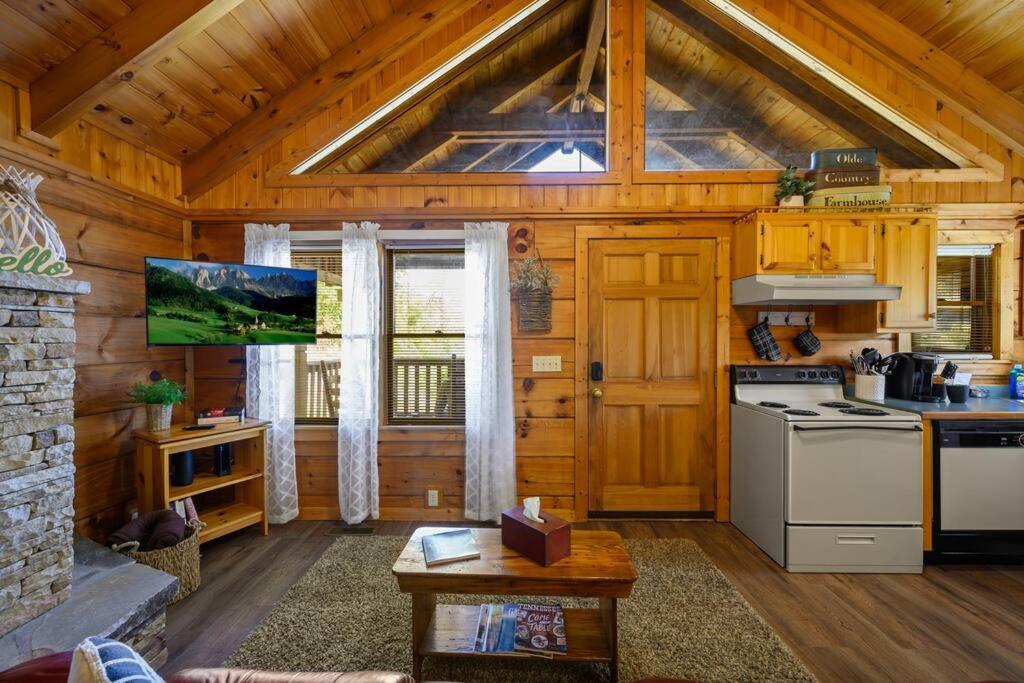 Cozy Studio Log Cabin In The Heart Of Pigeon Forge. Hot Tub. Honeymoon! Sleeps 2 Villa Kültér fotó